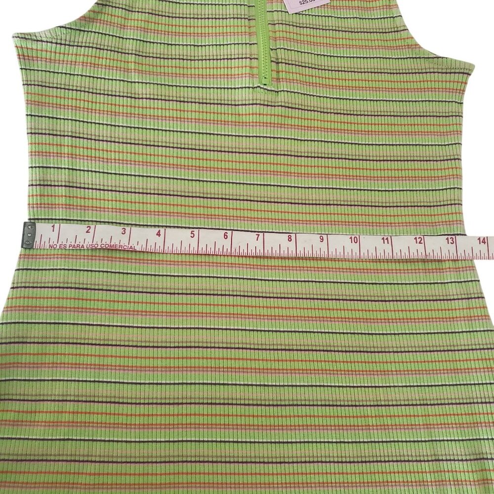 Wild Fable womens‎ mini dress Green color Size medium Stretch striped sleeveless - Picture 8 of 11